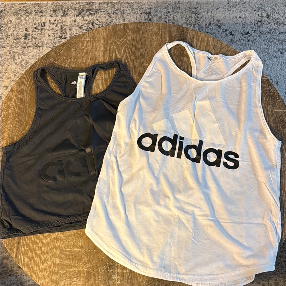 Adidas Racerback Tank Tops, Size Large